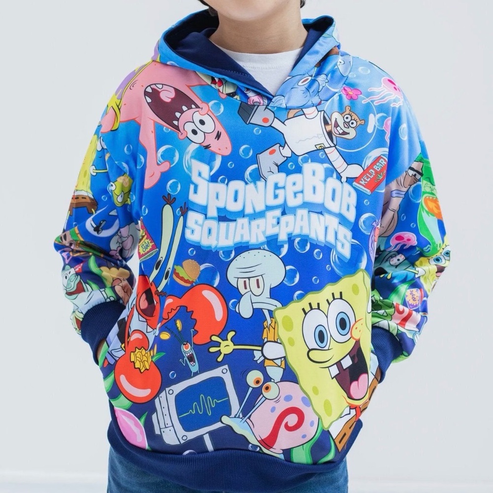 Nickelodeon SpongeBob SquarePants Squidward Patrick Boys 10/12 Fleece Hoodie